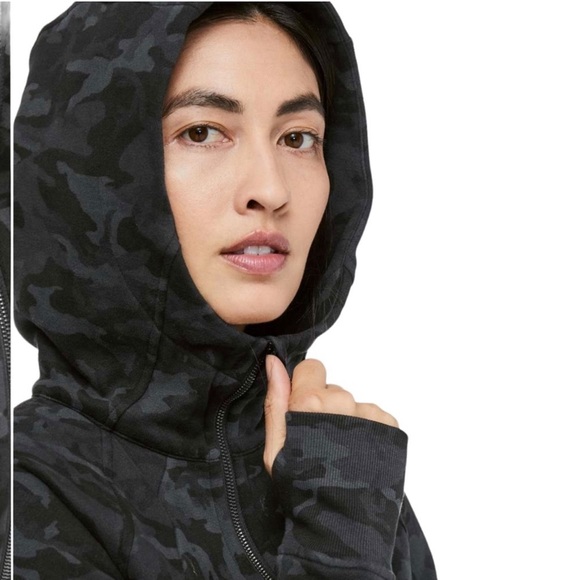 Lululemon Scuba Hoodie Size 4 Cotton Fleece Incognito Camo Multi Grey Jacket - Picture 2 of 16